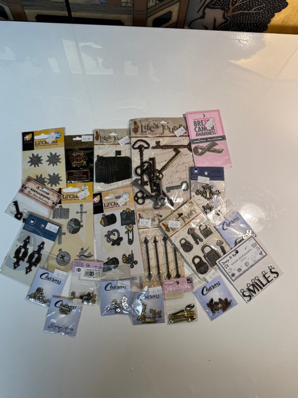 #108   20 Pieces of Charms, etc for Jewelry, scrapbook etc.